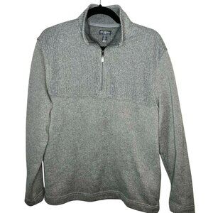 Van Heusen Flex Gray Quarter-Zip Sweater M Polyester Mens